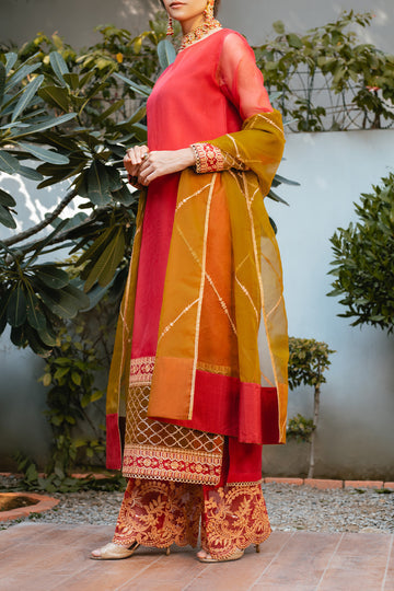NIMAL - Organza - Embroidered - Stitched - 3PC