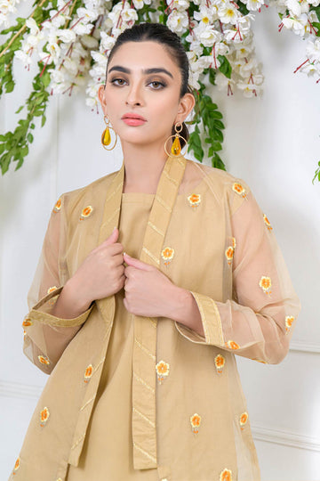 LEILA - Organza - Embroidered - Stitched - 3PC