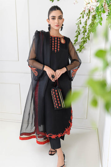 ZULISH - Organza - Embroidered - Unstitched - 3PC