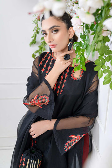ZULISH - Organza - Embroidered - Unstitched - 3PC