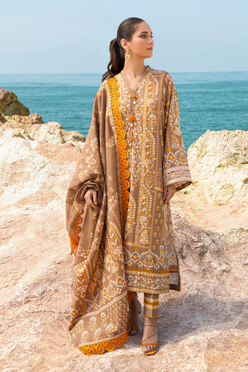 SILAS - Cotton - Embroidered - Printed Dupatta - Stitched - 3PC